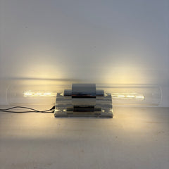 NEW Glass and Chrome Capsule Like Wall Sconce Includes Bulbs, Sku 033886