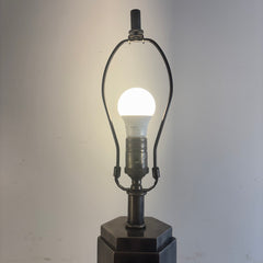 BZ Visual Comfort Table Lamp Hexagonal Shape Brushed Steel, Sku 034099