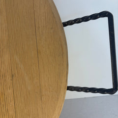 Wine Barrel Lid Serving Tray, Iron Handles, Sku: 033433