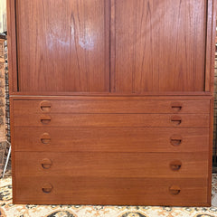 Danish Modern Teak Wood Cabinet w/5 Drawers, Sku 033914