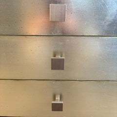 Bernhardt "Aurelia" 3 Drawer Nightstand w/ Champagne Silver Leaf Drawer Fronts & Ebonized Finish, Sku 033679