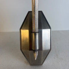 Chapman and Meyers Silver Tone Wall Sconce with Paper Shade, Sku 033879