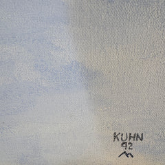 Original Acrylic on Canvas Signed by Artist, Kuhn - 1992 Described as Rocky and Snowy Mountain Top, Sku 033448