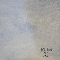 Original Acrylic on Canvas Signed by Artist, Kuhn - 1992 Described as Rocky and Snowy Mountain Top, Sku 033448