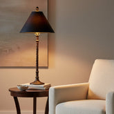 Handcrafted Wrought Iron Table Lamp, Paper Shade in a Burnished Finish, Sku 033901