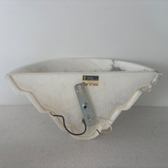 Alabaster Art Deco Style Sconce Light in White with Dark Streaks, Sku: 033074