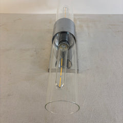 NEW Glass and Chrome Capsule Like Wall Sconce Includes Bulbs, Sku 033886