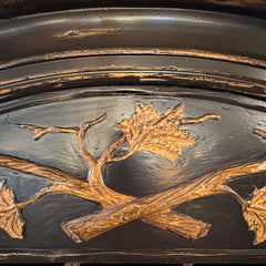 Woodland Furniture - Idaho Falls, Wooden Cabinet with Retractable Doors, Lower Drawer, 3 Interior Drawers, Flat Screen Bracket, Upper Shelf, Intended Rustic Finish with Maple Leaf Accent