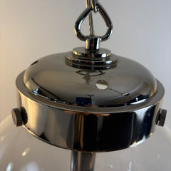 Clear Glass Globe Pendant with Polished Nickel Hardware and Chain, Sku 033893