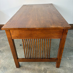 Stickley Desk, 2 Pencil Drawers, Traditional Mission Style, Sku 033329