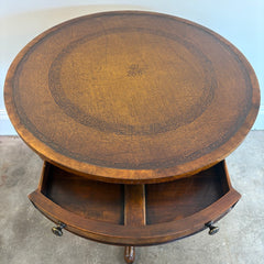 Alexander Theodore Parlour Table w/ Embossed Leather Top, Sku 033844