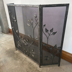 Fireplace Screen, Metal, Bi-fold, Pewter Color, Sku: 033105