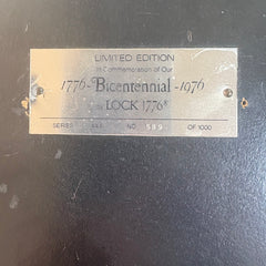 Lock 1976 Wood Tilt Top Table Quad-Leg Base Oval top with Hand Painted Fife and Drum Corps "Spirit of '76" Black Painted Finish, Sku 033768