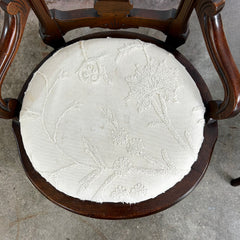 Pair of Parlor Chairs, Accent Chairs, Vintage, Ivory, Brown