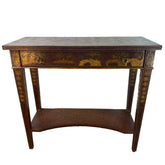 Maitland Smith Hand Painted Console Table with 1 Drawer and Lower Shelf, Sku 033051