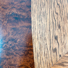Antique Game Table, Parquet Burled Walnut & White Oak, Sku 033606