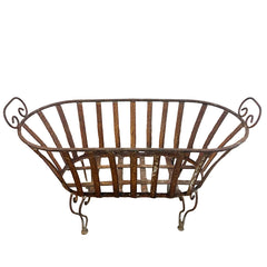 Victorian Style Vintage Oval Metal Footed Planter, Sku 033778
