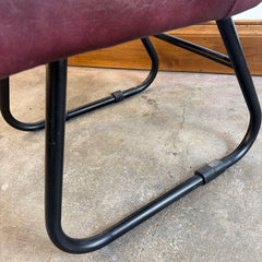 Pair Rare Finds Small Leather Quilted Armchairs, Sku 033677