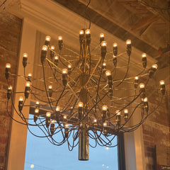 NYC "Flos 2097" Chandelier, Polished Brass, Fifty Light, Sku: 033574