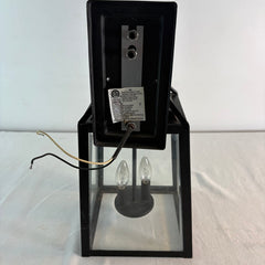 Exterior Wall Sconce Lantern Style, Black Steel and Glass, Sku 033720