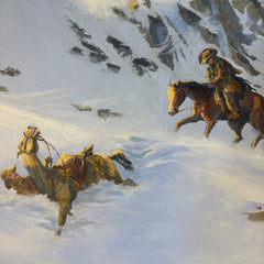 Original Acrylic on Canvas Signed by Artist, Kuhn - 1992 Described as Rocky and Snowy Mountain Top, Sku 033448