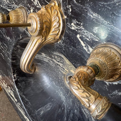 Black & White Vintage Cultured Marble Countertop, Sink, Sherle Wagner Faucet, Sku 033665