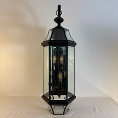 Lantern Style Pendant w/ Four Sockets for Chandelier Style Bulbs, Sku 033798