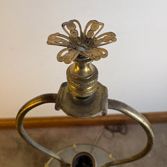 Stifel Brass Floor Lamp Vintage with Round Glass Tabletop, Sku 033661