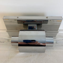 NEW Glass and Chrome Capsule Like Wall Sconce Includes Bulbs, Sku 033886
