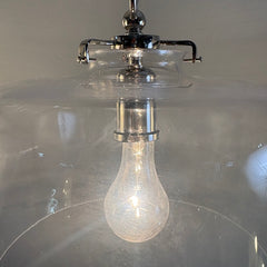 Thomas O'Brien Clear Glass 12" Pendant Light, "Katie", Sku 033848