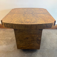 1920's Art Deco Book Matched Burl Maple Entry Table, Sku 033714