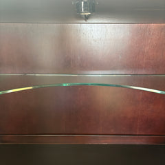 Contemporary Bar Cabinet, Dark Wood with Halogen Interior Light, Sku 033372