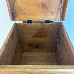Rustic Hand Crafted Pine and Iron Hinged Box Sourced in Mexico, Sku 033811