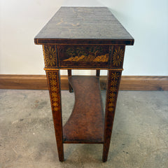 Maitland Smith Hand Painted Console Table with 1 Drawer and Lower Shelf, Sku 033051