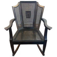 Mayhew Cane and Wood Rocking Chair, Lovely Dark Finish, Cane is in Remarkable Condition for Age, Sku 033799