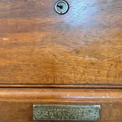 Wooton Rotary Oak Desk, Rotary Cabinet on Right Side, Gallery Rail Front Edge, Sku: 033527
