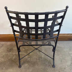 Metal Arm Chair with Grid Design Bronze Finish, Sku 033810