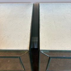 Pair of RH Teen Mirrored Nightstands with 2 Drawers Elevated on Slender Legs, Sku 034054