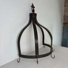 Demi-lune Iron Pot Rack with 5 hooks, Sku 033050