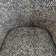 Pair of Herringbone Pattern Slate Blue/Ivory Occasional Arm Chairs, Sku 033783
