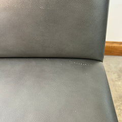 Ethan Allen Barstools, Gray Faux Leather with Metal Base, Pair, sku: 032886