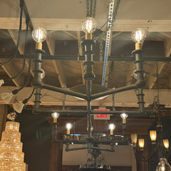 Tom Corbin, Lighting Artist, Bronze Chandelier, Extra Large, Ten Light, Sku: 033395