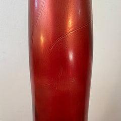 Art Glass Vase, Tall, Made in Spain, Red-Orange Color, Sku #033359