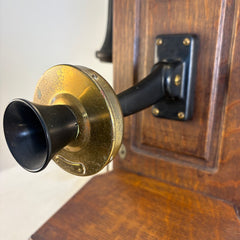 Old Fashioned Telephone Lamp with Faux Leather Shade, Sku 033974