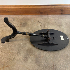 Lock 1976 Wood Tilt Top Table Quad-Leg Base Oval top with Hand Painted Fife and Drum Corps "Spirit of '76" Black Painted Finish, Sku 033768
