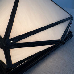 "Fez" by Steven Handelman Studios Moorish Style Flush Mount Light Fixture Milk Glass and Bronze Metal Finish Retails at $745, Sku 034095