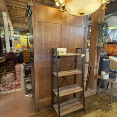 Woodland Furniture - Idaho Falls, Wooden Cabinet with Retractable Doors, Lower Drawer, 3 Interior Drawers, Flat Screen Bracket, Upper Shelf, Intended Rustic Finish with Maple Leaf Accent