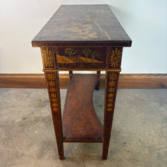 Maitland Smith Hand Painted Console Table with 1 Drawer and Lower Shelf, Sku 033051