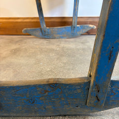 Primitive Wood Baby Cradle with Time Worn Blue Paint, Sku 033672