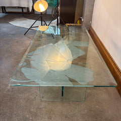 Post Modern Etched Glass Cocktail Table, Sku 033824